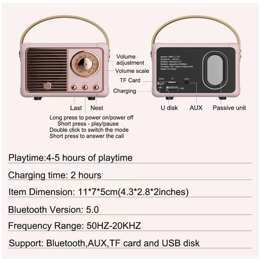 Retro portable Bluetooth speaker - Picture 9 of 9